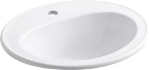 Kohler® Pennington® Drop-In Bathroom Sink With Single Faucet Hole