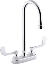 Kohler® Triton® Bowe® 1.0 GPM Centerset Bathroom Sink Faucet with Gooseneck Spout and Wristblade Handles, Drain Not Included.