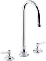 Kohler® Triton® Bowe® 1.0 GPM Widespread Bathroom Sink Faucet with Laminar Flow, Gooseneck Spout and Lever Handles, Drain not Included.