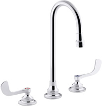 Kohler® Triton® Bowe® 1.0 GPM Widespread Bathroom Sink Faucet with Aerated Flow, Gooseneck Spout and Wristblade Handles, Drain Not Included.