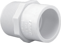 Schedule 40 PVC Reducing Male Adapter, 1/2" MPT x 3/4" Slip