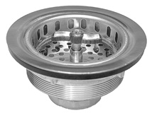 Complete Regular Stainless Steel Strainer Assembly With Zamac Lock Nut And Zamac Slip Joint Nut, Basket Has Spin & Lock Metal Post