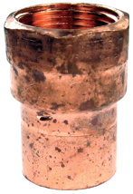 1/2" Wrot Copper Female Adapter, Copper x FPT