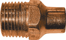 1/2" SWT x 3/8" MPT Wrot Copper Reducing Male Adapter, Copper x MPT