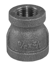 1/2" x 3/8" Black Bell Reducer, FPT x FPT