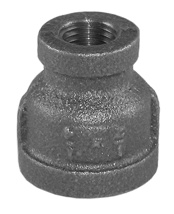 1/2" x 1/4" Black Bell Reducer, FPT x FPT