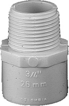 Schedule 40 PVC Male Adapter, 3/4" Slip x MPT